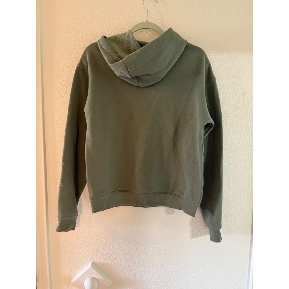 Disney Stitch Hoodie Olive Green Floral Graphic Womens Size Small S - Picture 2 of 3